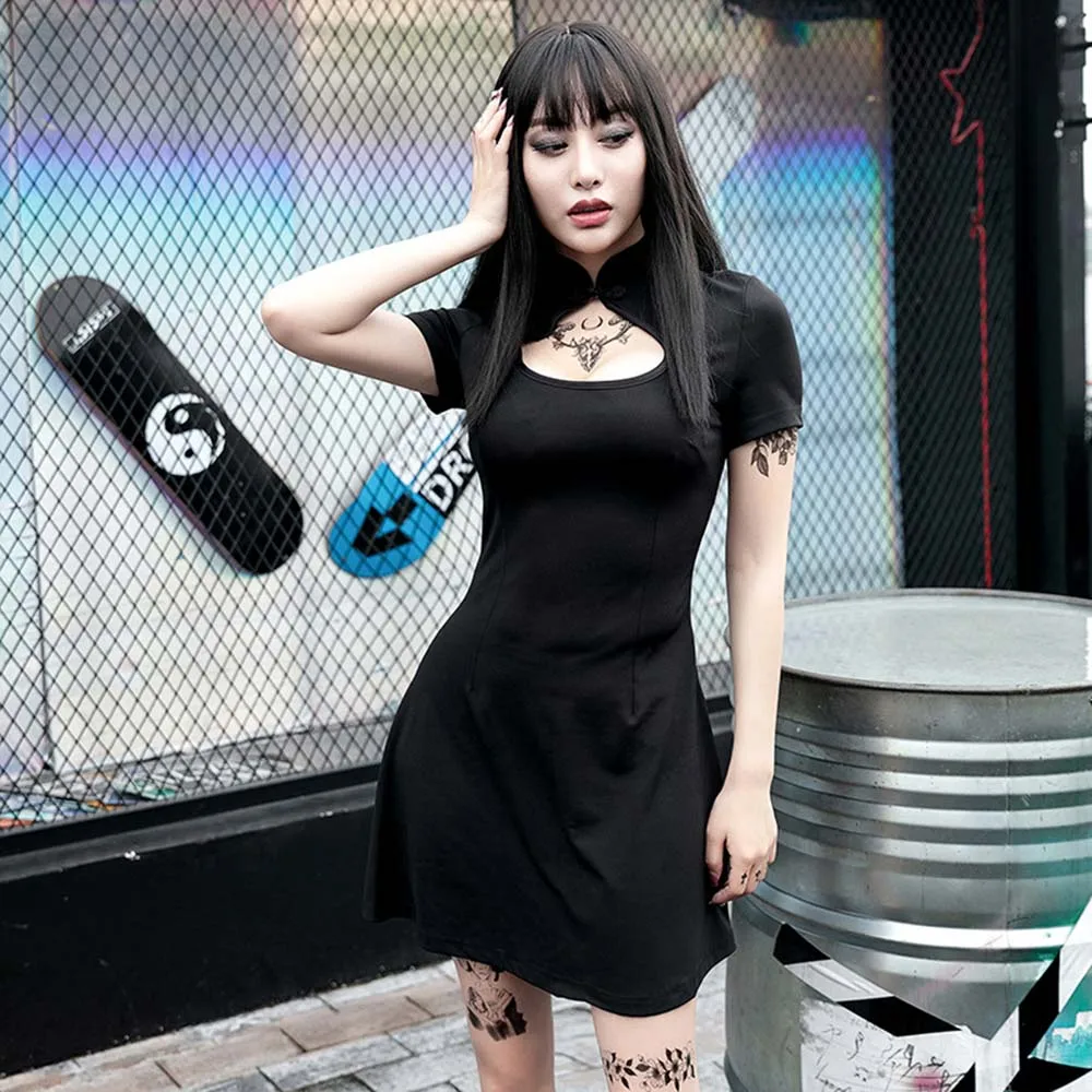 Летнее сексуальное Клубное платье женское однотонное черное китайское