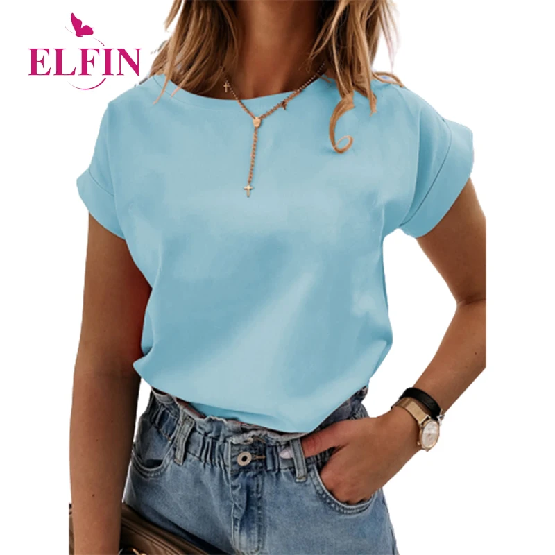 

Women Clothing Summer O Neck Casual Loose Solid Bottoming Tshirt Femme Harajuku Korean Basic Short Sleeve Tops Tee SJ6472R