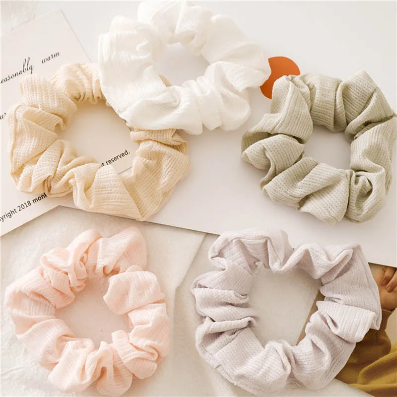 

Elegant Women Fabric Scrunchie Elastic Handmade Multicolor Hair Band Ponytail Holder Headband Hair Accessories For Women Gift