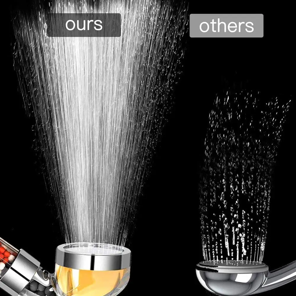 

Bathroom Ionic Mineral Beads Shower Head with Vitamin C Shower Filter High Pressure Saving Water Handheld SPA Shower