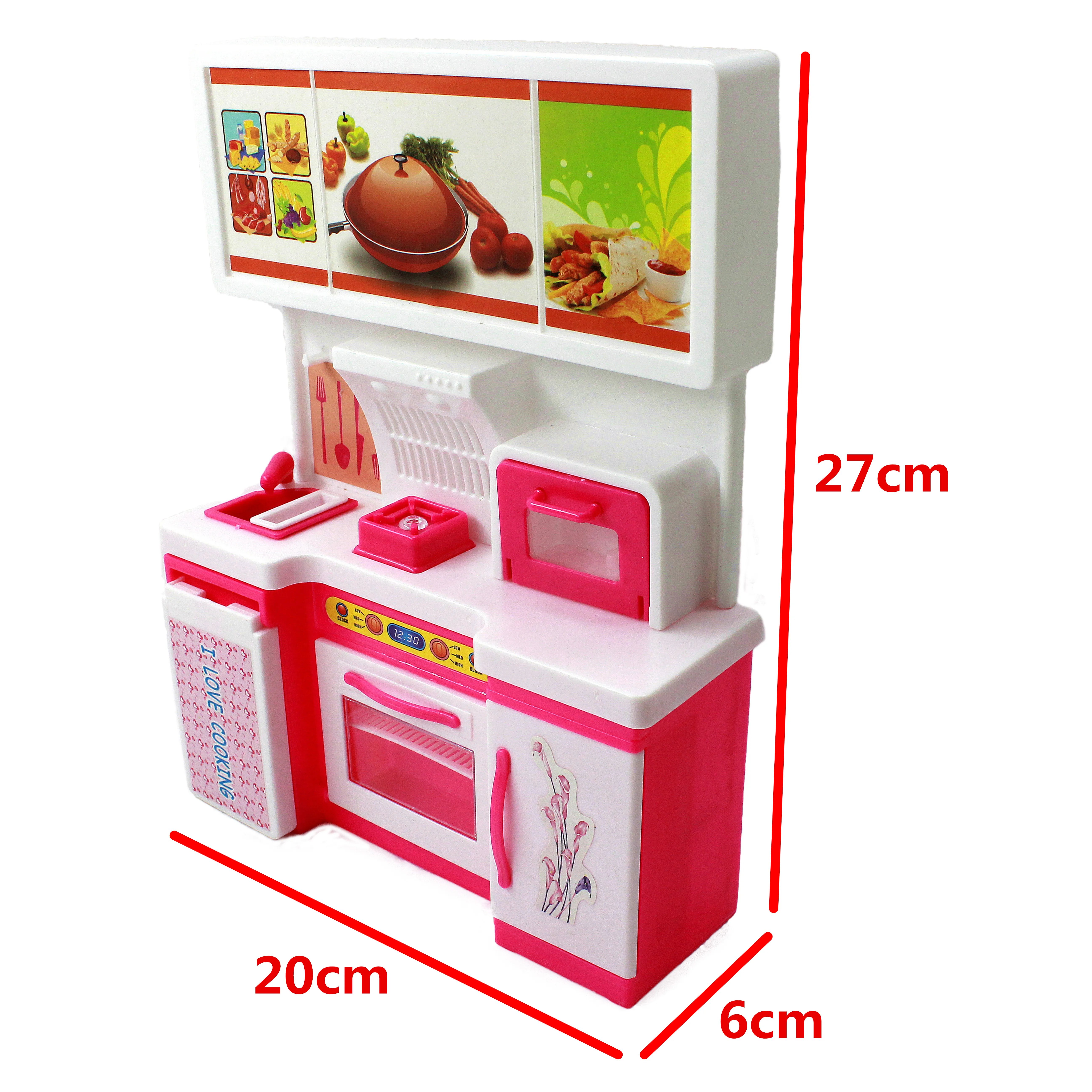 new pretend play simulation kitchen set cooking cabinet tool tableware furniture accessories for barbie dolls kids toy girl gift free global shipping