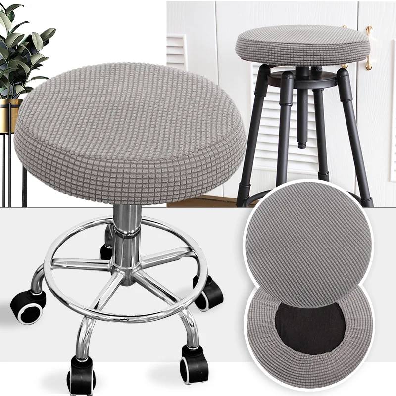 

Round Chair Cover Polar Fleece Fabric Seat Cover Bar Stool Cover For Bar Banquet Hotel Dining Home Decoration