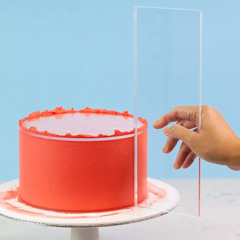 

Transparent Acrylic Cream Scraper Icing Frosting Buttercream Large Cake Smoother Scraper for Kitchen Baking Tools Kitchenware