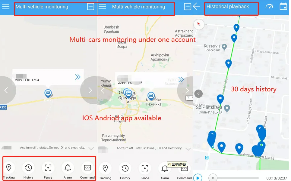Автомобиль водонепроницаемый gps трекер шпион мотоцикл автомобиль История воспроизведения GT003 Автомобиль gps отслеживающее устройство