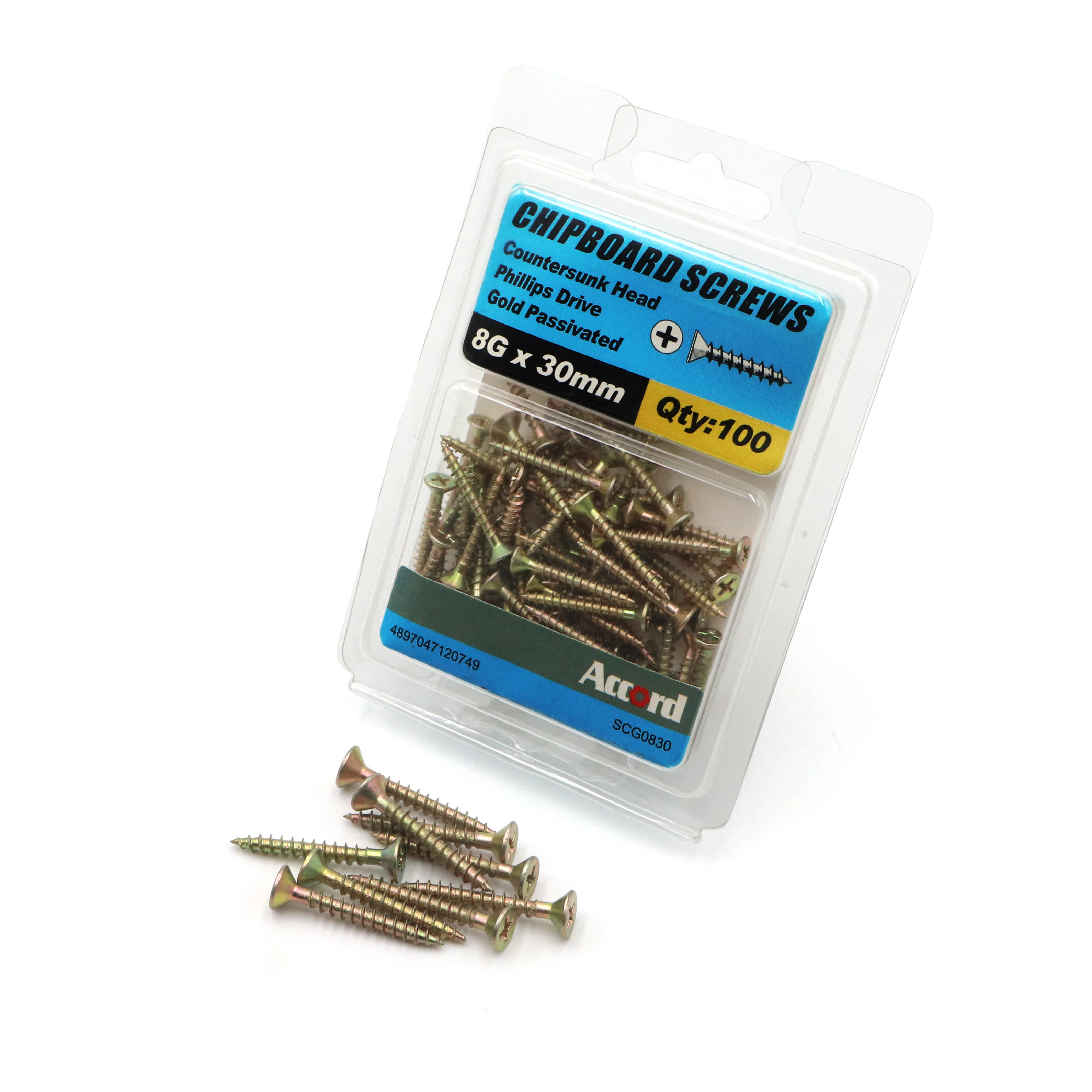 

Screw Chipboard GP Phillips Head (#8x1-3/16")8-10X30mm PB100