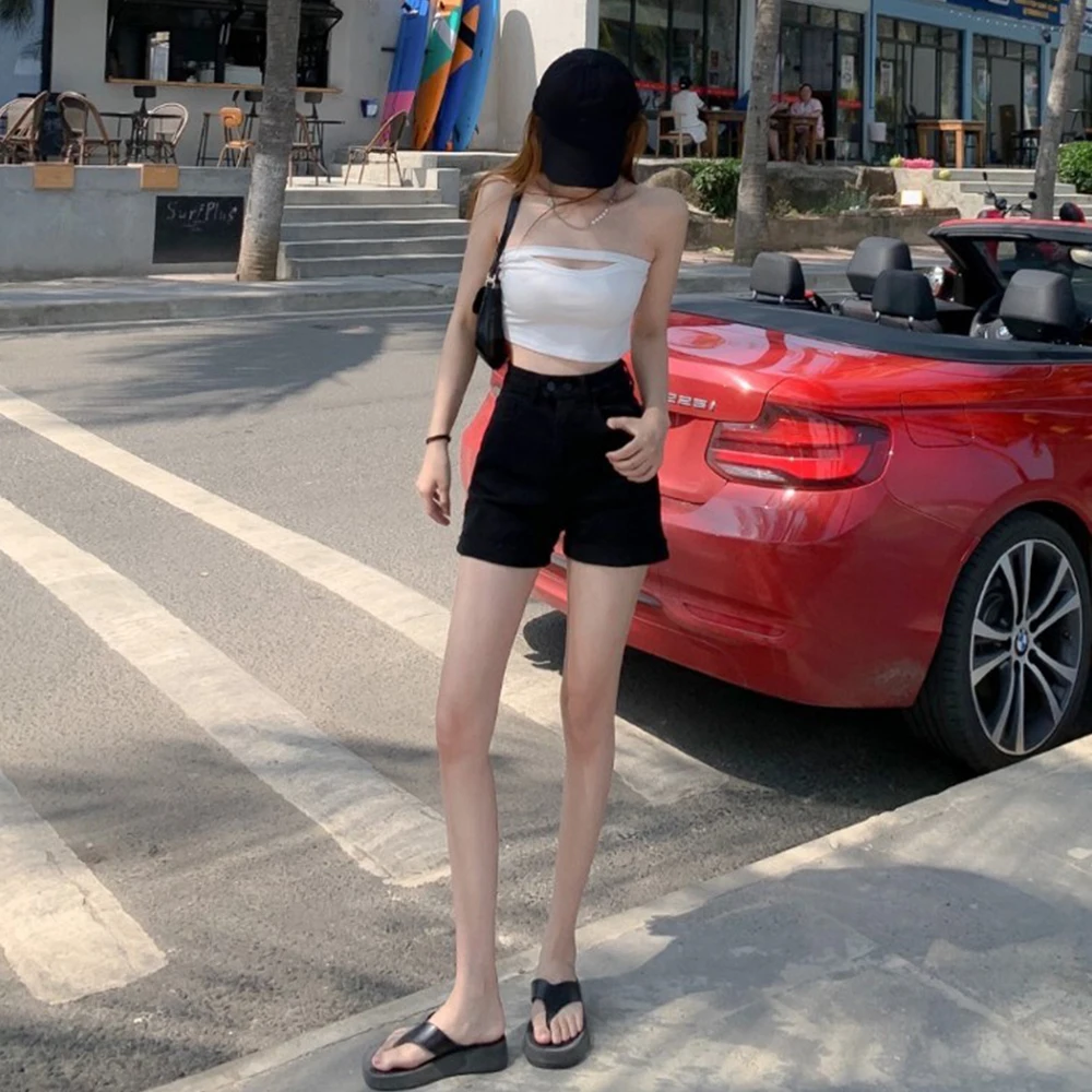 

YTX1235 Women's 2021 new high waist slim design pants trendy summer straight shorts