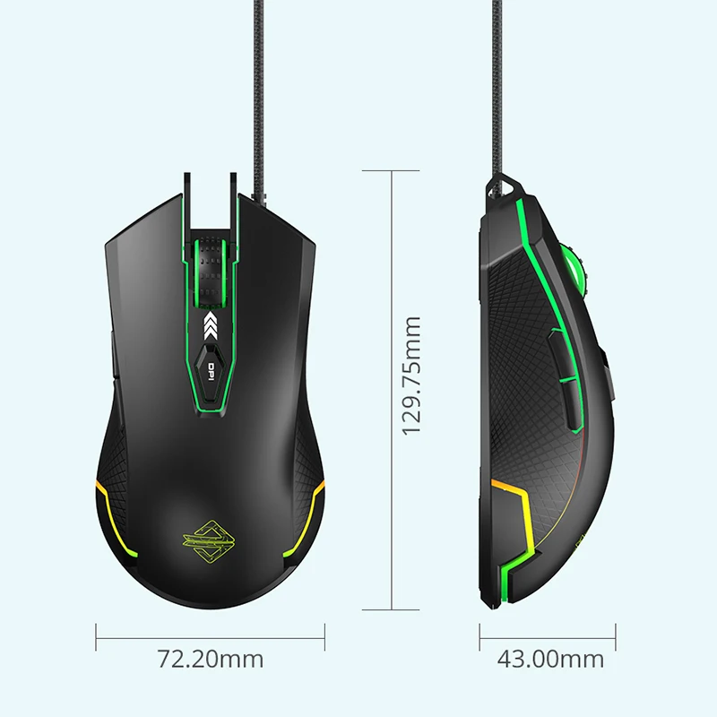

Ajazz AJ203 Wired Esport Gaming Mouse 7 Keys Ergonomic RGB Backlight USB Macro 3000 DPI Adjustable with Powerful Game Engine