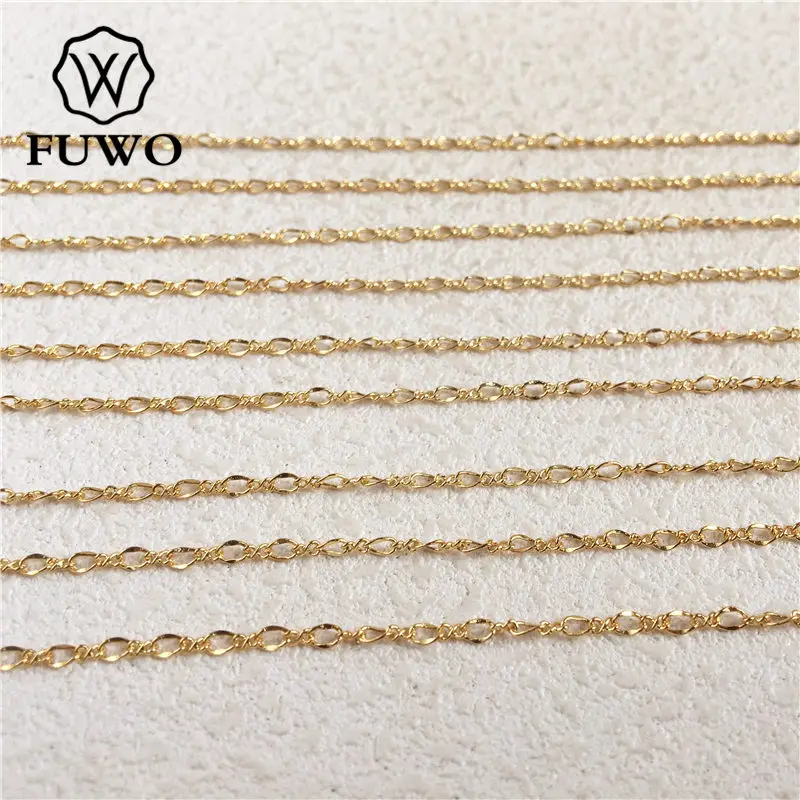 Оптовая продажа Высококачественная латунная цепочка FUWO с 24-каратным золотом
