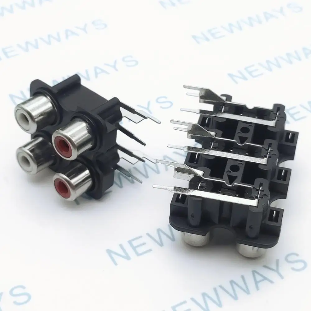 2 шт. красный и белый цвет 2 отверстия 3pin/4 отверстия 6pin/6 отверстий 9pin RCA Женский аудио-видео разъем AV концентрический разъем