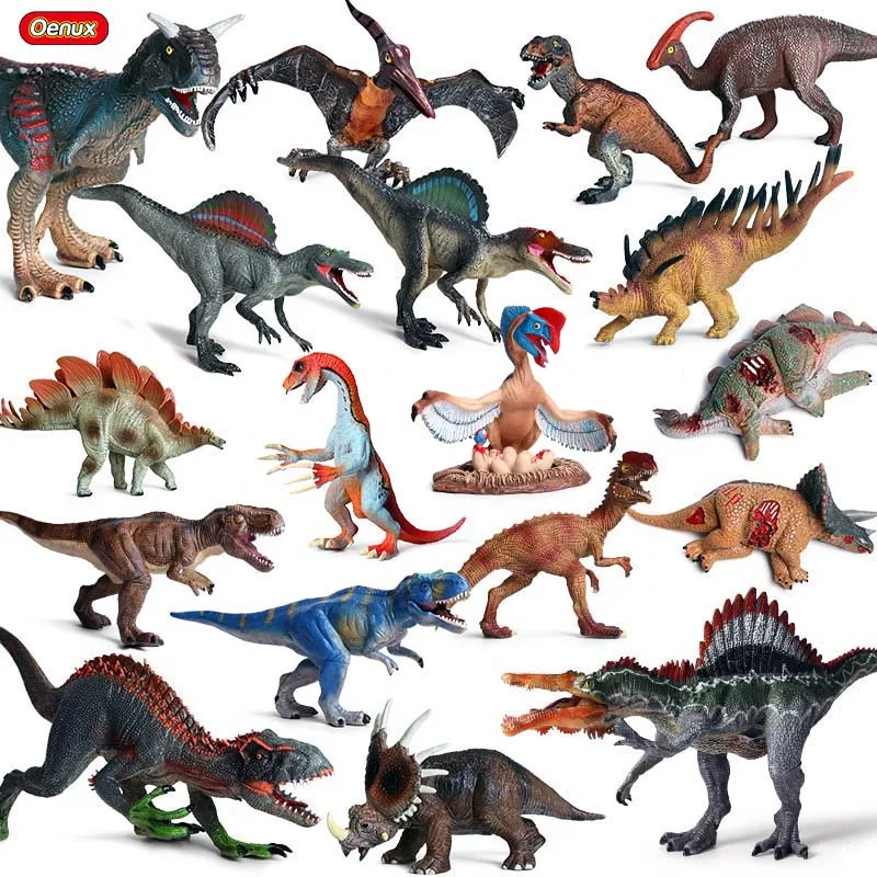 

Динозавры юрского периода Oenux, игрушки, модель животного, доисторическая Savage, T-REX Spinosaurus Carnotaurus, фигурки героев, обучающие игрушки