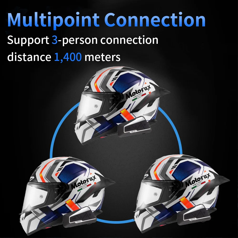 Мотоциклетный шлем 3Riders 1400 м дуплексная беспроводная гарнитура Bluetooth 5 0