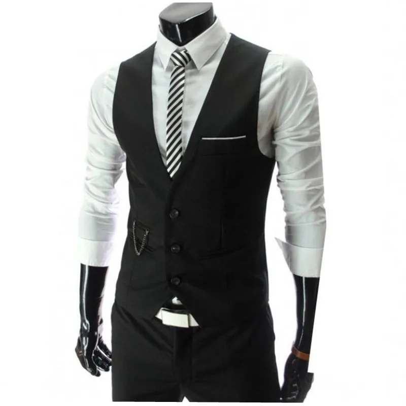 2019 новый модный мужской повседневный облегающий костюм с жилетом Свадебный