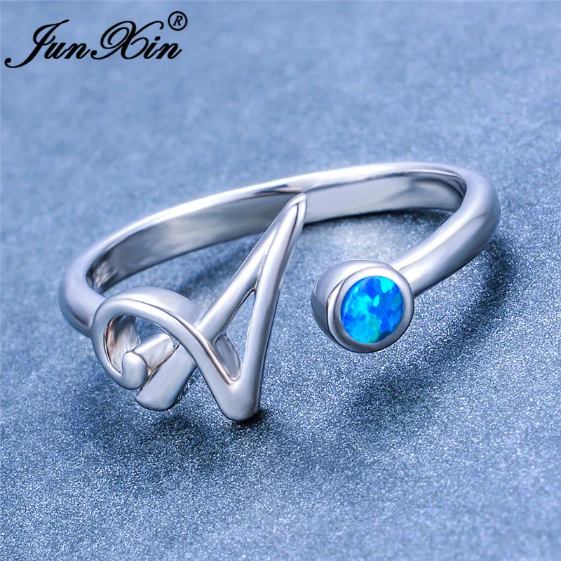 Минималистичное Открытое кольцо с надписью A для женщин из белого золота