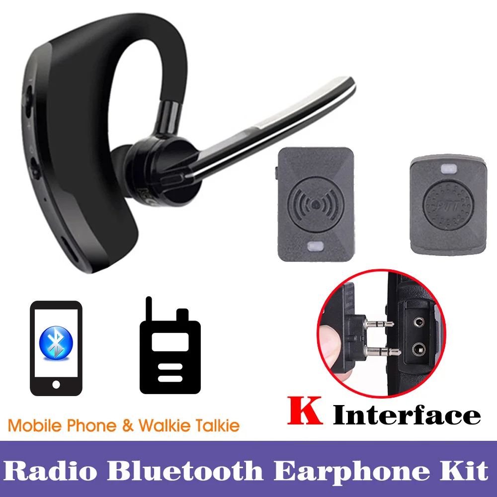 K-Interface Kit Портативная рация, беспроводная гарнитура, портативная рация, Bluetooth гарнитура, двухстороннее радио, наушники, динамик для Baofeng 888S UV-82 UV5R - Цвет: K-Interface Kit