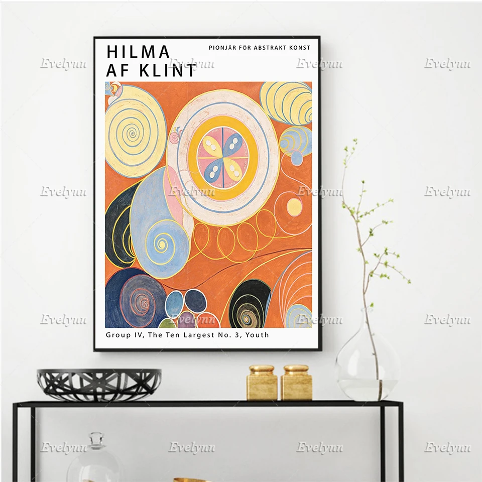 

Hilma Af Klint Exhibition Poster,The Ten Largest Number 3 Youth,Matisse, Klimt,Wall Art Prints Home Decor Canvas Floating Frame