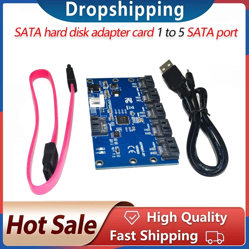 

SATA 1 To 5 Adapter Card ADP5SAT-J01 Hard Drive Disk Adapter PC Motherboard Expansion Card Suitable for SATA PORT MULTIPLIER