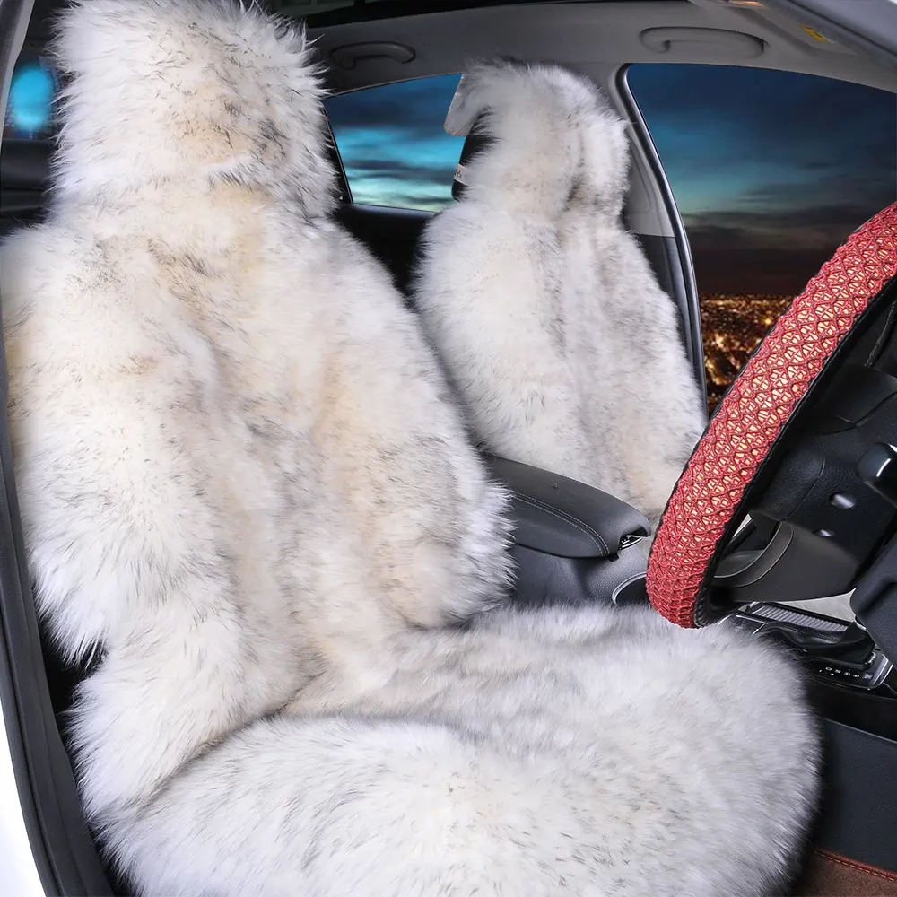 KAWOSEN 1 шт. универсальные чехлы на передние сиденья автомобиля из цельной овчины