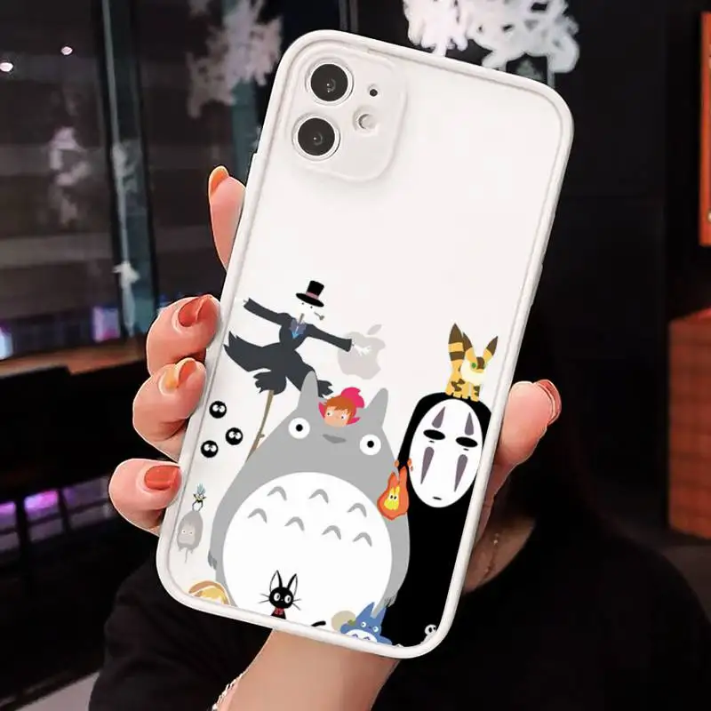 

Cartoon Ghibli Miyazaki Totoro Phone Cases matte transparent For iphone 7 8 11 12 plus mini x xs xr pro max cover