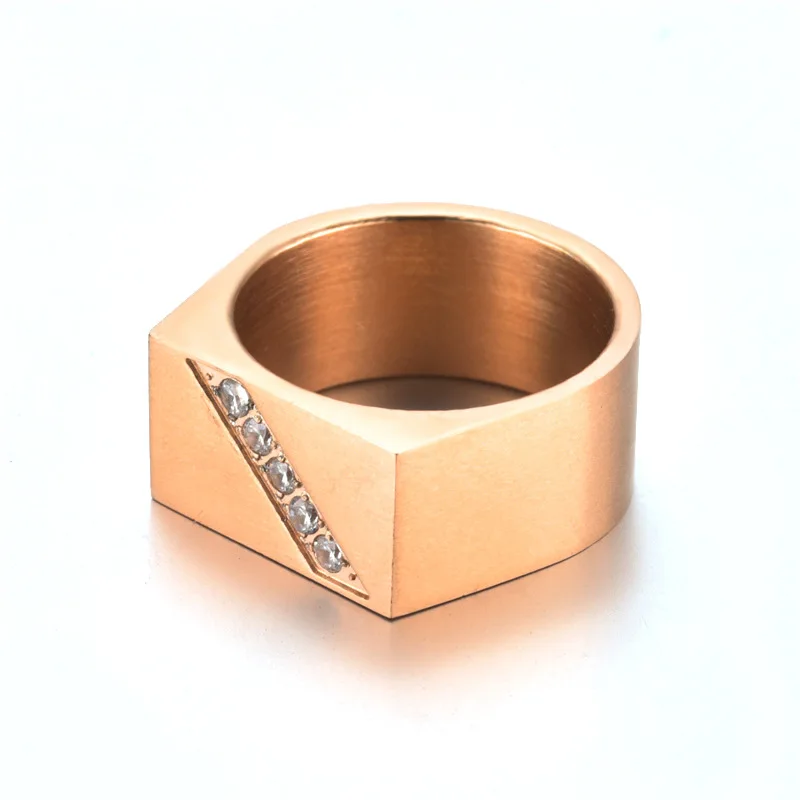 Мужские кольца перстни из нержавеющей стали обручальные с гравировкой розового