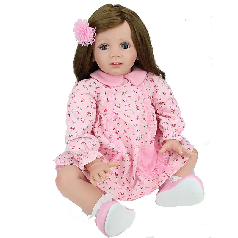 60 см силиконовые куклы Reborn очень красивые длинные hiar rag Boneca 6 месяцев