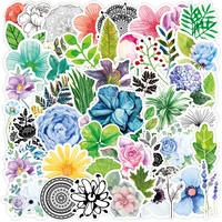 103050pcs colorful plants aesthetic stickers for guitar luggage water bottle graffiti decal waterproof sticker packs for teens