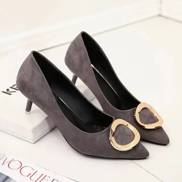 

Plus Size Pointed Toe Pumps Low Heels OL Office Lady Shoes Woman Dress Shoes Faux Suede Boat Shoes Thin Heeled Ladies Shoes 6792