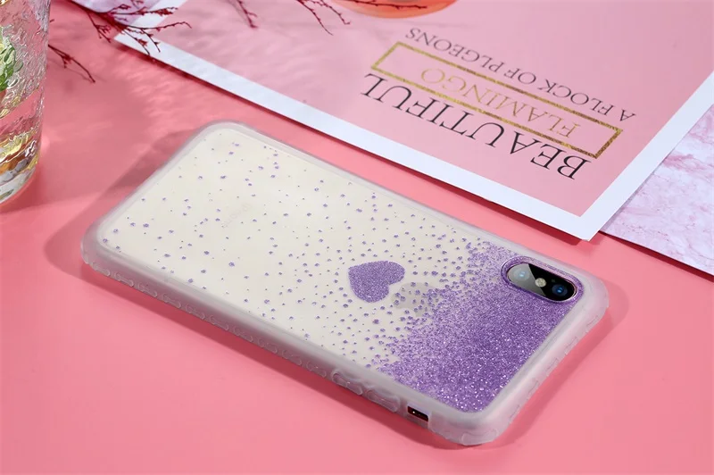 LISCN чехол для телефона с милым сердечком для iPhone 6 6S Plus 7 8 Plus X XS XR Xs Max 11 Pro Max Блестящий Прозрачный Роскошный чехол для телефона