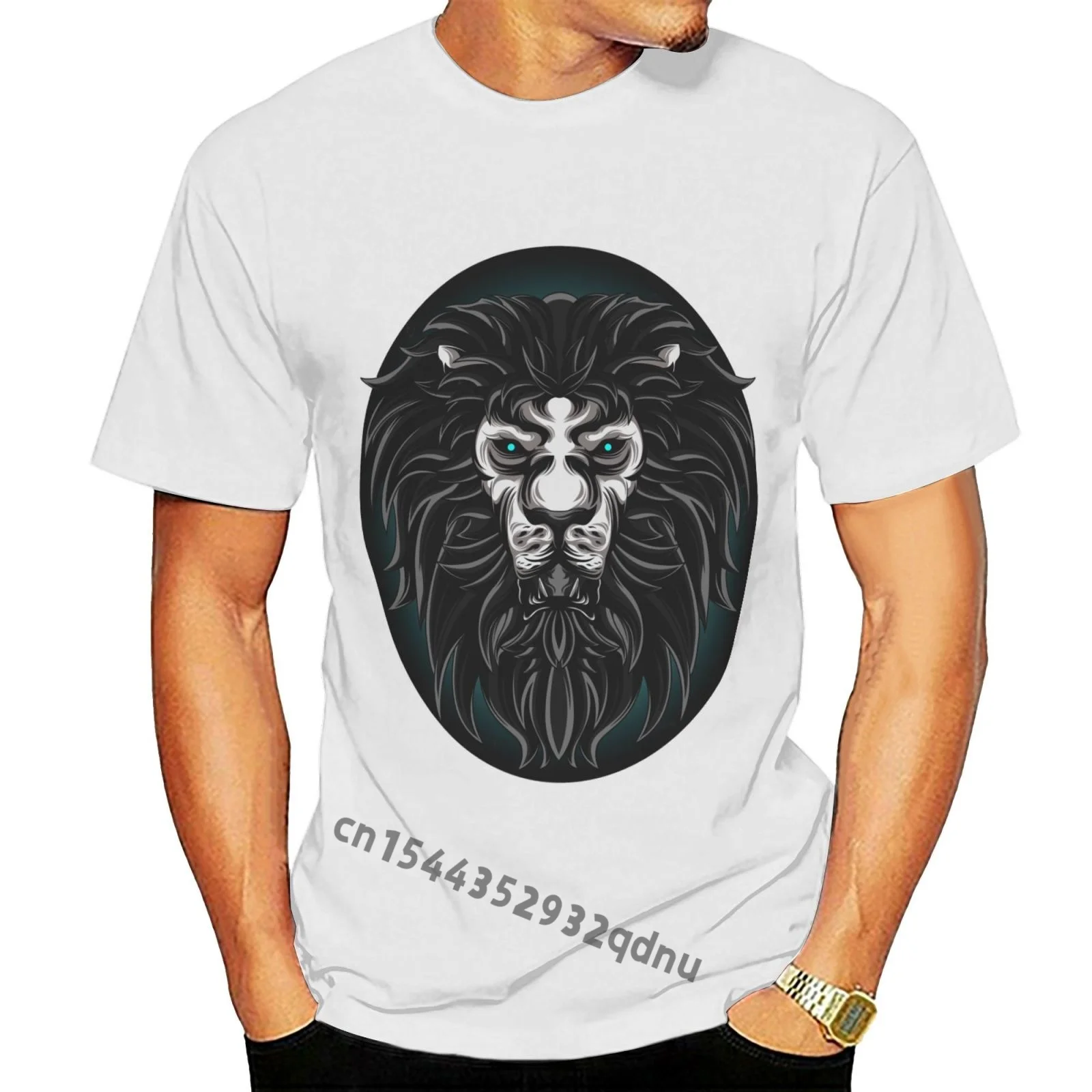 

Men T Shirt Dark Lion t-shirt White tshirts Women T-Shirt S