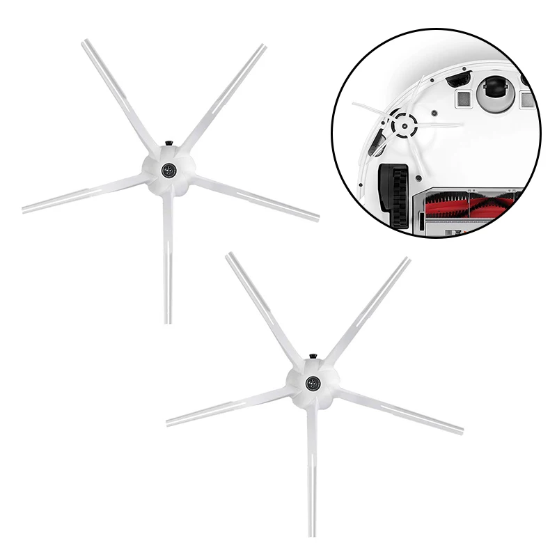 2 шт. Боковая Мягкая силиконовая кисть для пылесоса Roborock S5 S6 T6 E2 E35 S60 S61
