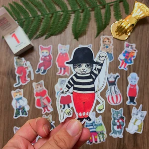 18 наклеек в винтажном стиле с милым котом