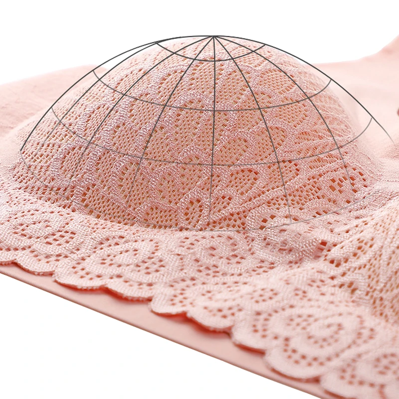 

Soft Wing Bra Elifashion Seamless full Wing Lace Picture Foam-latex Seperate Cup sexy beauty back NO steel Ring Vest Bra
