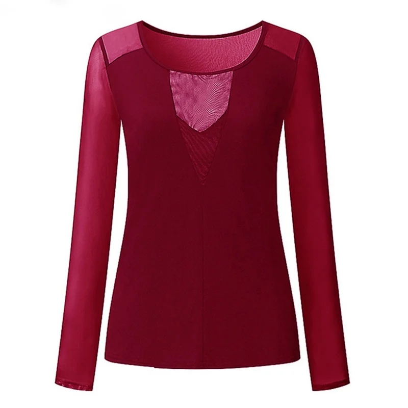 Женская прозрачная блузка с V образным вырезом|Футболки| |