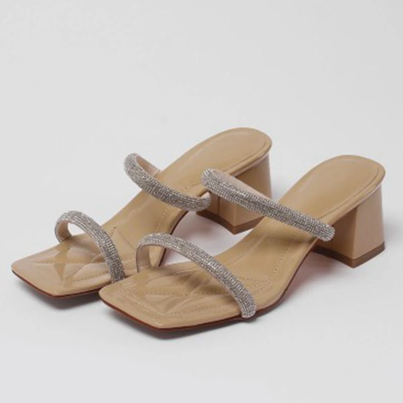 ?? 奪う猫ラインストーンハイヒールスリッパ夏パーティー女性の結婚式のファッションゼリーオープントゥミュール靴のサイズ33-40 B2620