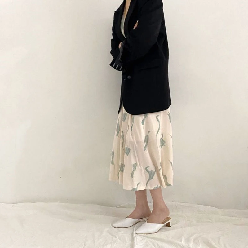 

2021 New Fashion Dress Women Elegant Print Spring Women Dresses Female Chiffon Dress Vestidos