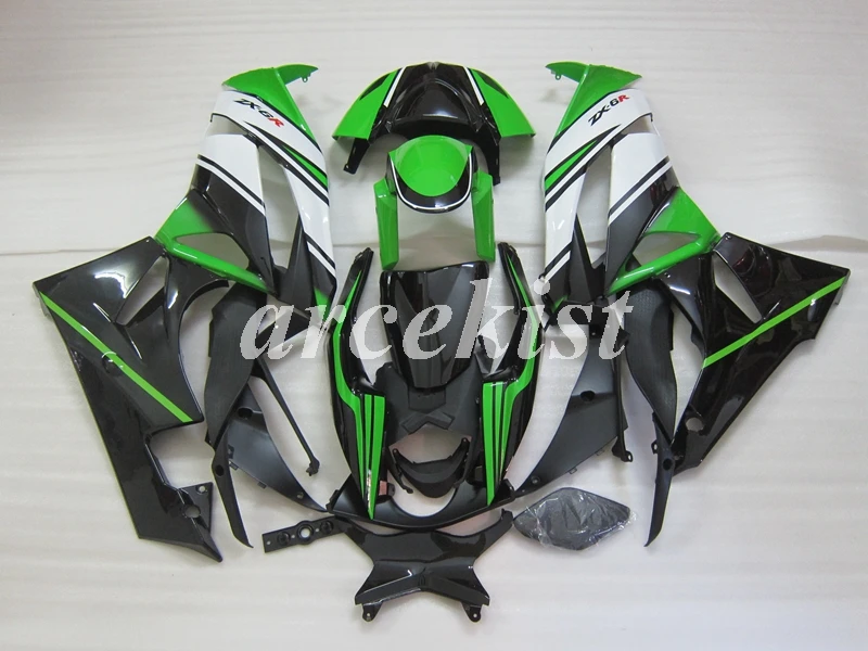 Литьевая Форма ABS Обтекатели тела набор подходит для Kawasaki ZX6R 2009 2010 2011 2012 ZX-6R 09 10 11 12 ниндзя 636 холодный зеленый белый