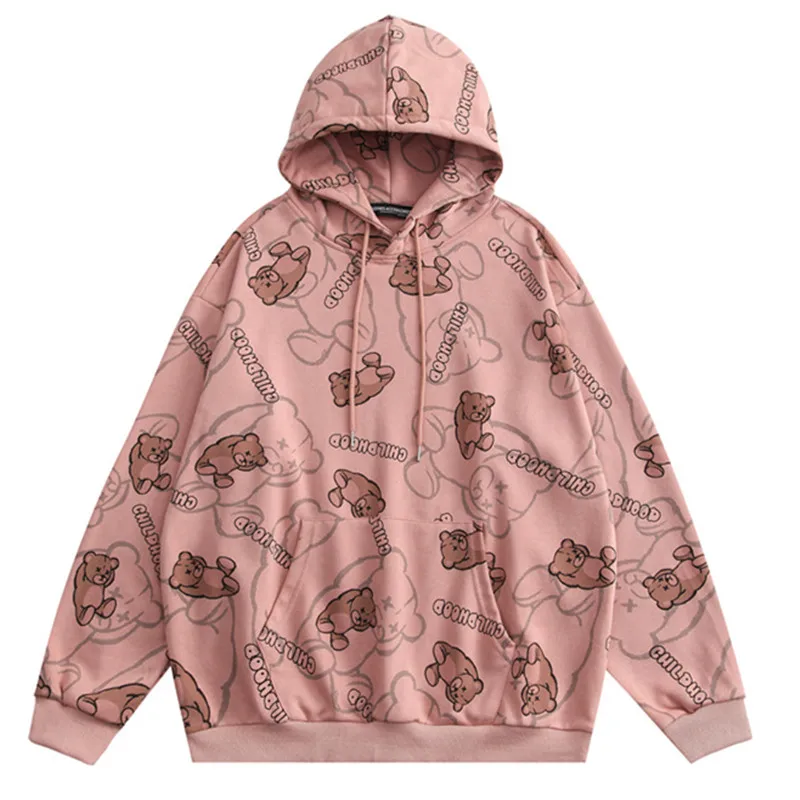 

Graffiti Bear Oversized Hoodie Sweatshirts Streetwear Hip Hop Harajuku Casual Pullover Hoodies Men Women Tops Clothing