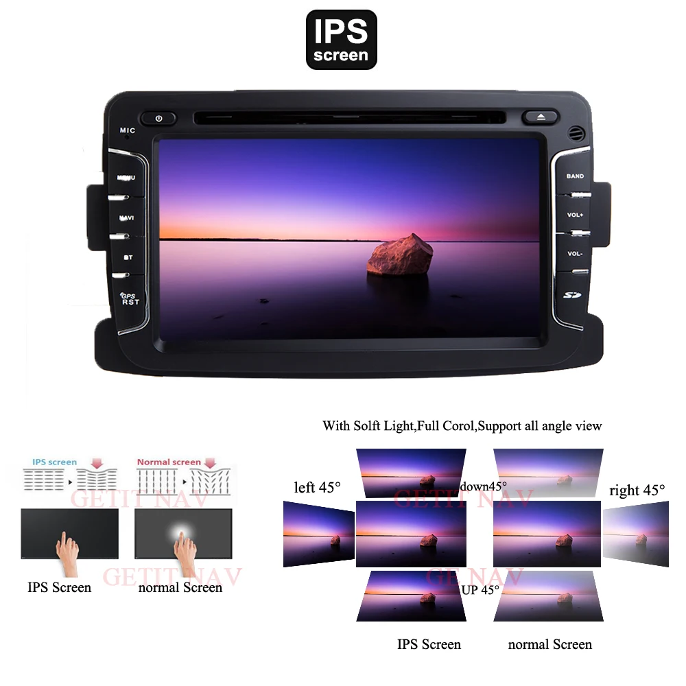 Автомобильный мультимедийный проигрыватель DSP Chip IPS Android 10 GPS для Dacia Sandero Duster Captur