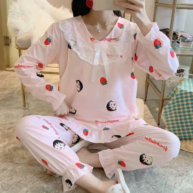 

Monthly delivery spring and autumn postpartum breast feeding summer thin ventilation pregnant women's pajamas March 4