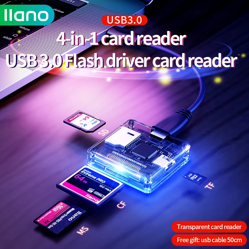 4 в 1 многофункциональная USB 3 0 Смарт кард-ридер флэш-накопитель-устройство чтения