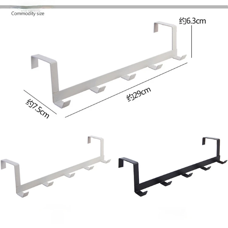

Over The Door 5 Hooks Home Bathroom Organizer Rack Clothes Coat Hat Towel Hanger Bathroom Kitchen Accessories Holder Hooks
