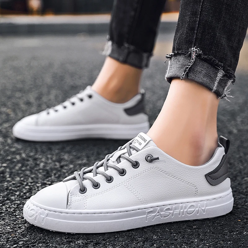 

Trend New White Sneakers Fashion Men Casual Shoes Casual Sneaker Leather Men's Sports Shoes Casual Men Shoes Loafers For Men