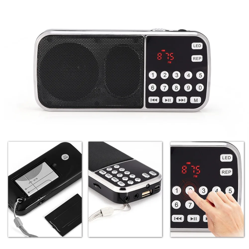 Портативный мини стерео Динамик Поддержка фонарик TF карты USB AUX FM радио плеера Sound