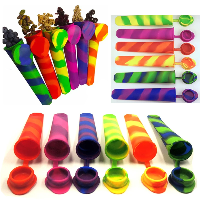 

Random Color New Silicone DIY Ice Pop Maker Tube Tray Popsicle Mold Frozen Ice Cream Yogurt Mold With Lids Children Gift 2021