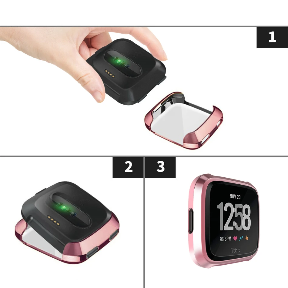 Ультратонкий Мягкий чехол из ТПУ с покрытием для Fitbit Versa 2 полноэкранная защита