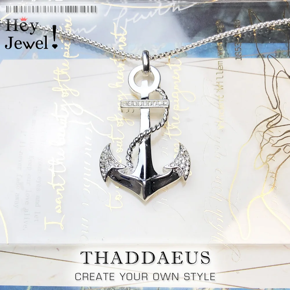 Кулон ожерелье белый якорей надеюсь 2017 бренд 925 серебро цепочка Ювелирные