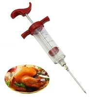new stainless steel injector needles spice syringe set turkey chicken flavor syringe meat syringe marinade kitchen accessories