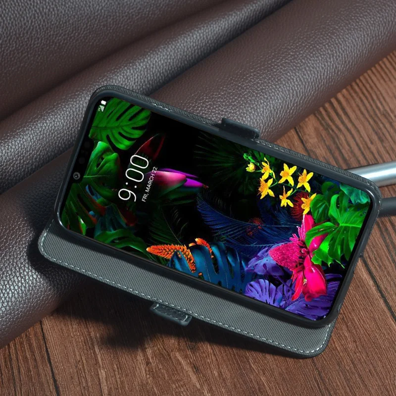 Кожаный чехол Lichi для LG V50 ThinQ 5G с магнитной застежкой и узором LM-V500N защитная