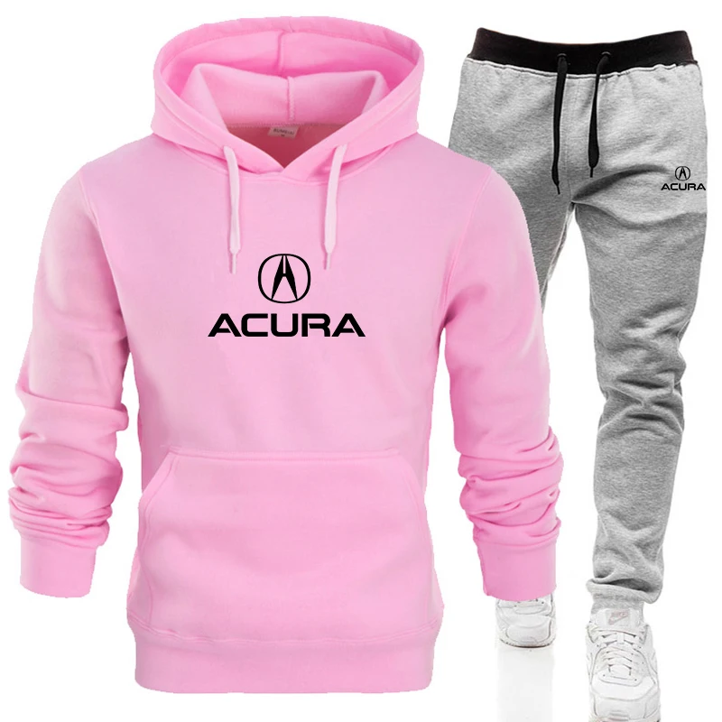 

07 мужской весенне-осенний свитер с капюшоном и принтом логотипа автомобиля ACURA + модные повседневные брюки Мужская толстовка из двух частей