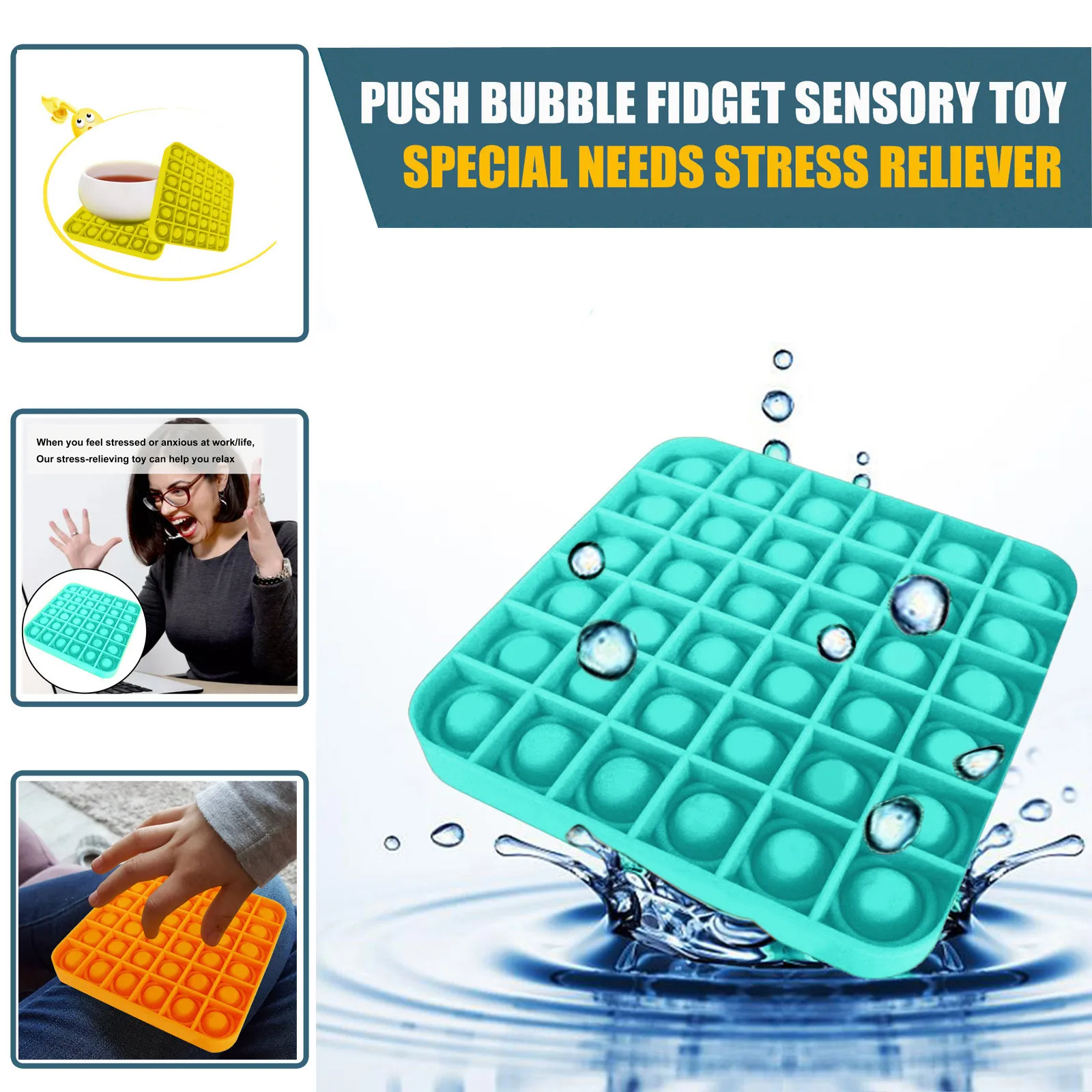

Push Bubble Sensory Toy Autism Needs Stress Reliever Toys Adult Kid Funny Anti-stress Fidget Reliver Stress Squishy DropShipping