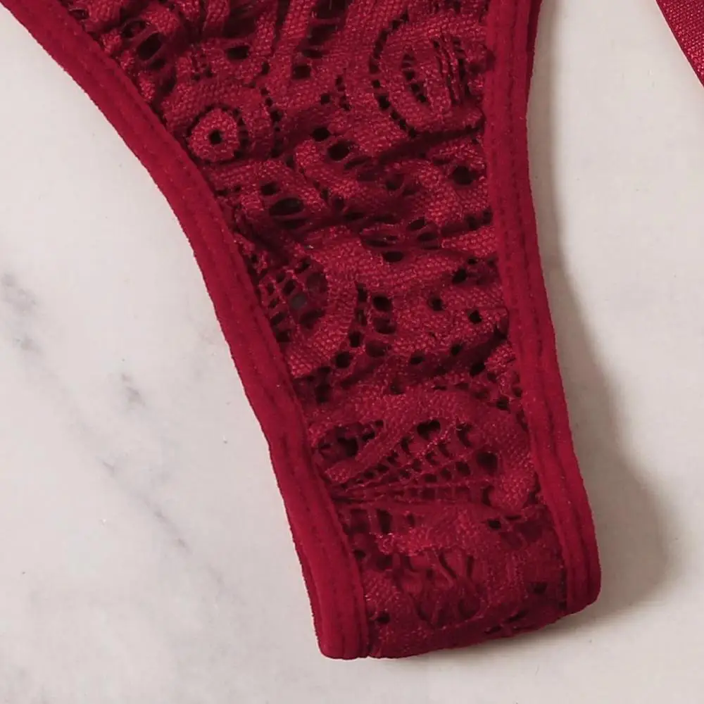 Bralette Сексуальный женский бюстгальтер набор нижнего белья + стринги с v образным